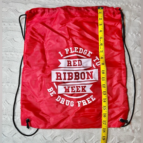 Red Ribbon Week Drawstring Bag - Picture 4 of 5